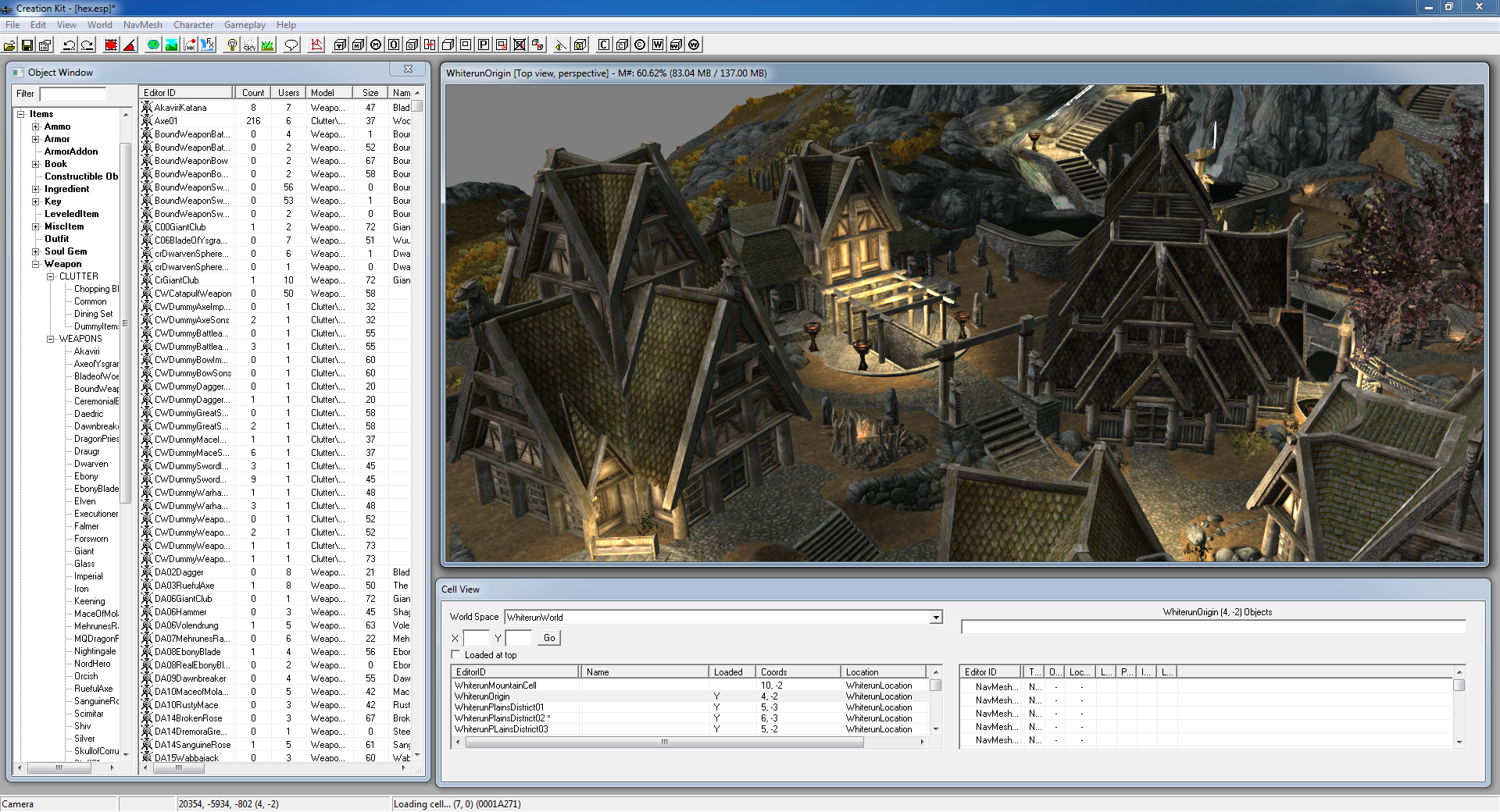 Whiterun в Skyrim creation kit width=