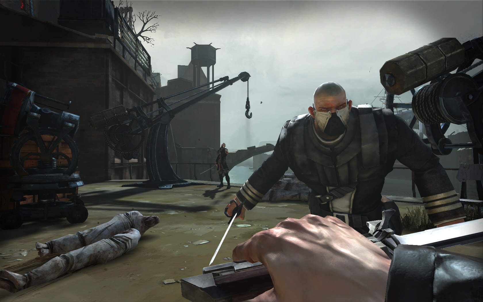 Dishonored бой в порту Лондона width=