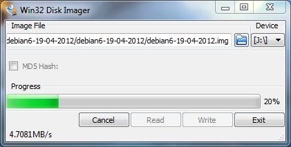 установка Win32DiskImager width=