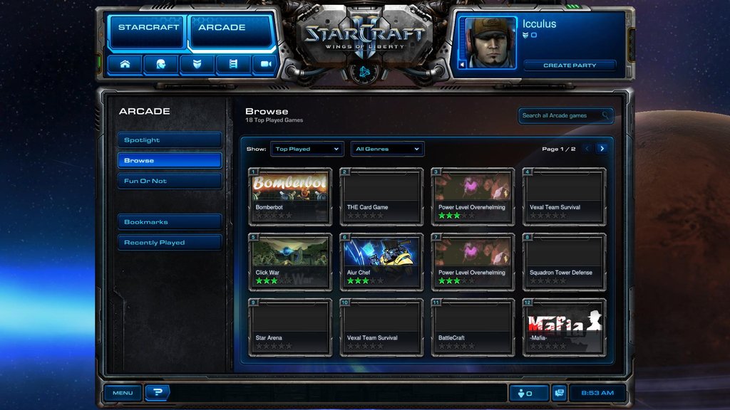 главное меню sc2 arcade width=