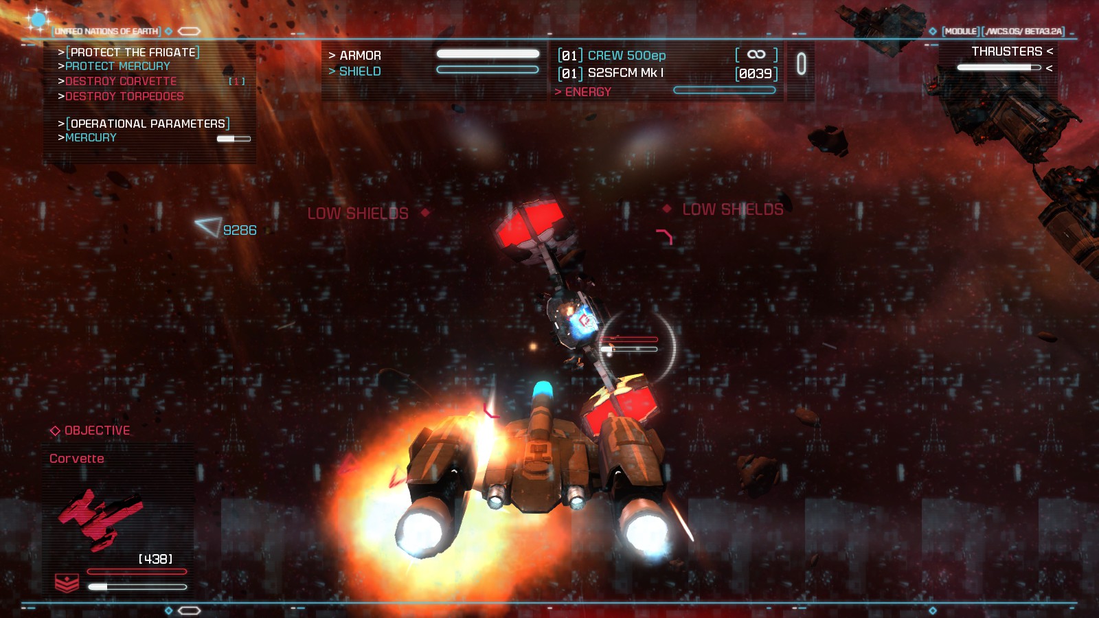 Strike Suit Zero в красном. Low Shields!