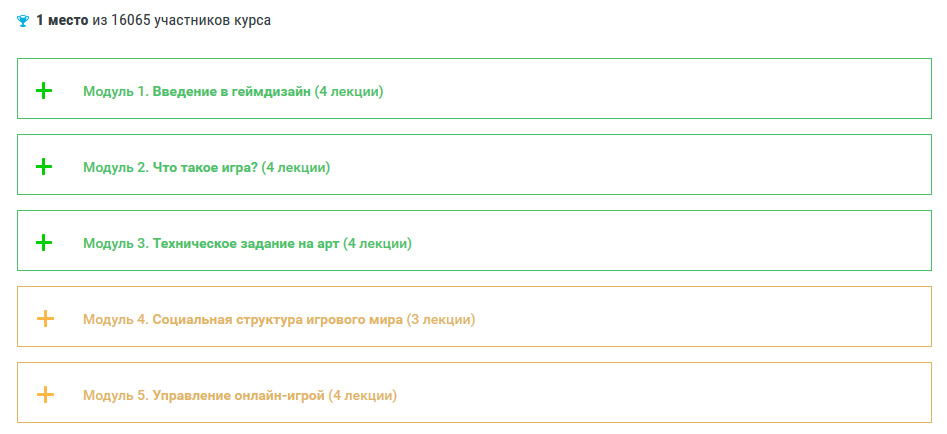 wg 1course modules